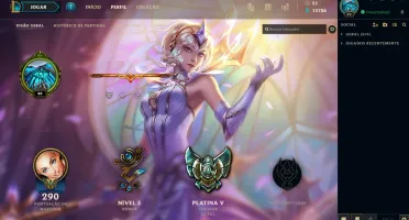 CONTA LEAGUE OF LEGENDS / PLATINA / 98 CHAMPS / 59 SKINS