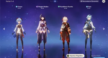Conta Genshin - AR56 ganyu+amos eula raiden zhong kazuha +