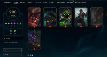 Conta De Lol Com Muita Skin Level 562