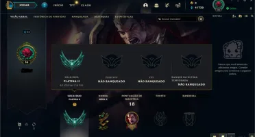 Conta LOL - Platina II, 59% de WR(E-MAIL NÃO VERIFICADO)
