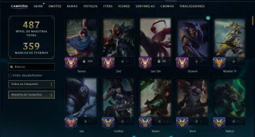 Esmeralda 4 com 150 Champs e 85 Skins ( MID / ADC / JG )