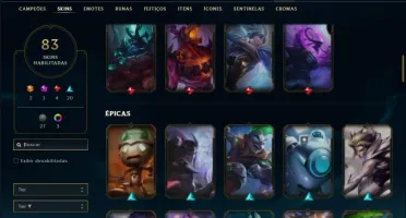 Conta prata 3 com 145 champs e 83 skins ( 300k de Riven )