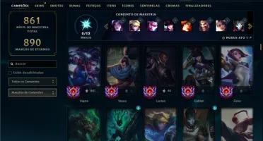Unranked com TODOS os champs e 255 Skins ( MAIN ADC )