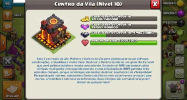Chash of Clans centro de vila 10 - 2712 gemas