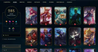 Conta League of Legends com 285 Skins