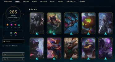 Conta League of Legends com 285 Skins