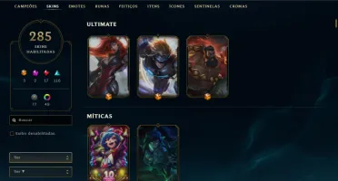 Conta League of Legends com 285 Skins