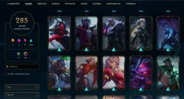 Conta League of Legends com 285 Skins