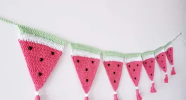 Varal de Bandeirinhas Decorativas Melancia