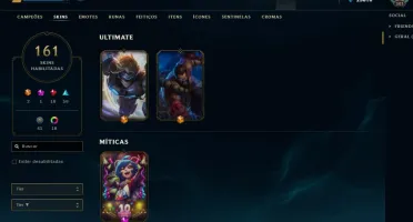 Conta LoL todos os campeões 161 skins