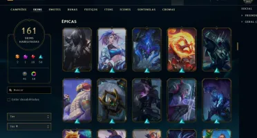 Conta LoL todos os campeões 161 skins