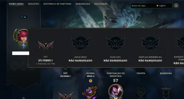 Unranked com 35 Champs e 3 Skins
