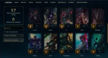 Unranked com 35 Champs e 3 Skins