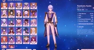 AR55 Yoimiya, Xiao, Ayato, 4 armas 5* e 27 personagens