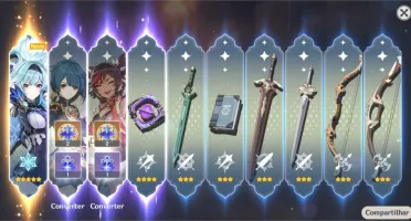 Genshin Impact AR55 Venti, Diluc, Childe, Ganyu e Albedo