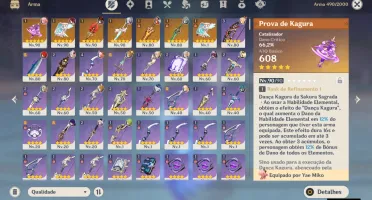GENSHIN IMPACT - AR58, 18 Personagens T5 e 7 armas T5