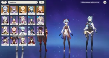 AR 35 Ganyu / Eula / Kazuha e Kequing Conta Genshin Impact