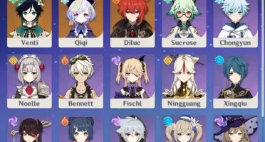 Genshin Impact - Conta AR 52 Xiao, Venti, Qiqi, Diluc,Kazuha