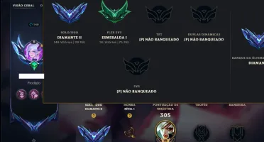 Diamante 2 com TODOS os Champs e 114 Skins +12 Vitoriosas