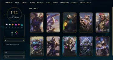 Diamante 2 com TODOS os Champs e 114 Skins +12 Vitoriosas