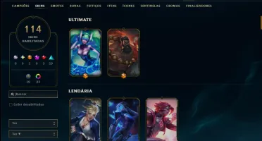 Diamante 2 com TODOS os Champs e 114 Skins +12 Vitoriosas
