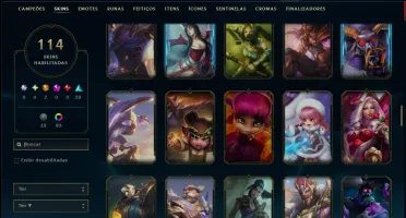 Diamante 2 com TODOS os Champs e 114 Skins +12 Vitoriosas