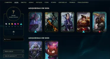 Ouro 4 com 30 Champs e 7 Skins