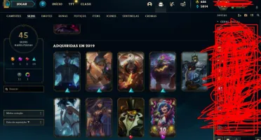 Conta LOL Bronze 2 com 45 skins lindas