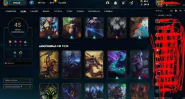Conta LOL Bronze 2 com 45 skins lindas