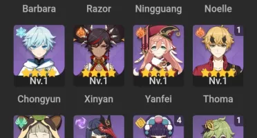 AR42 - Childe, Raiden, Keqing e Diluc