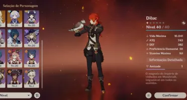 Conta de Genshin impact (Diluic+Qiqi+Keqing+Banner garantido