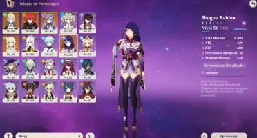 AR 46 - Shogun Raiden, Diluc, Keqing e Jean