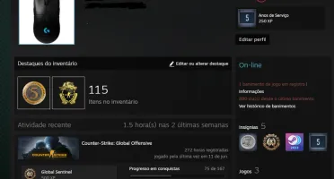 Conta Csgo Prime │5 Anos & Lealdade │Gtav Upado 1.7 Bi $$