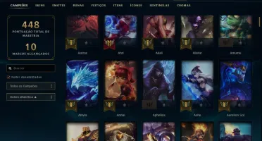 CONTA LOL 308 SKIN(3 ULTIMATE, 3 MISTICA) ALL CHAMP E RUNAS