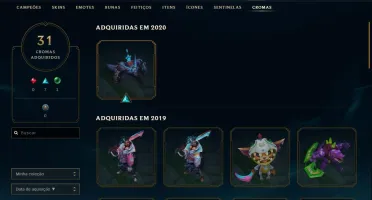 CONTA LOL 308 SKIN(3 ULTIMATE, 3 MISTICA) ALL CHAMP E RUNAS