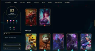 Conta ouro 4 com 91 champs e 83 skins ( 2 Prestigios )