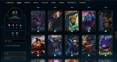 Conta ouro 4 com 91 champs e 83 skins ( 2 Prestigios )