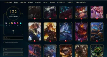 Unranked com 95 Champs e 132 Skins ( JG / TOP / ADC )