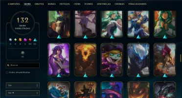 Unranked com 95 Champs e 132 Skins ( JG / TOP / ADC )
