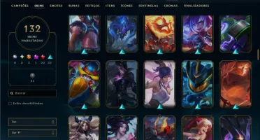 Unranked com 95 Champs e 132 Skins ( JG / TOP / ADC )