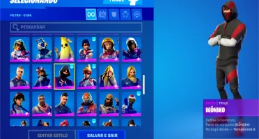 CONTA FORTNITE RARA COM CAVALEIRO NEGRO, IKONIK, MINTY, ETC.