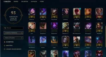 CONTA LOL 82CHAMPS/22SKINS/25ICONES/3PAGSRUNA PLATINA IV