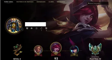 CONTA LOL 82CHAMPS/22SKINS/25ICONES/3PAGSRUNA PLATINA IV