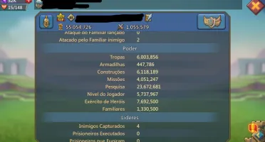 Conta Lords Mobile 42M de Poder