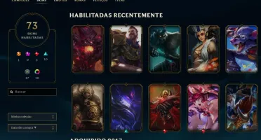 Com 73 Skins, Todos Campeoes, Icones Raros e Diamond 4