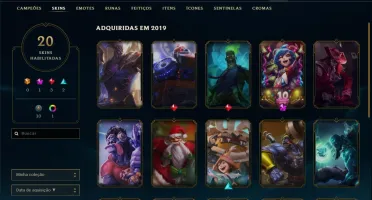 Conta unranked com 20 skins e 59 champs