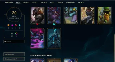 Conta unranked com 20 skins e 59 champs