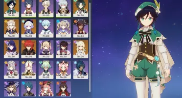Conta Genshin AR 55 Xiao/Venti/Diluc/Qiqi/Shogun/Albedo