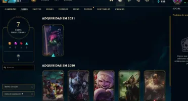 conta de lol, lee punhos divinos, 7 skins, lvl 40 37 champs