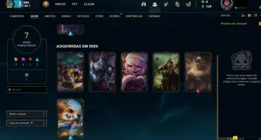 conta de lol, lee punhos divinos, 7 skins, lvl 40 37 champs